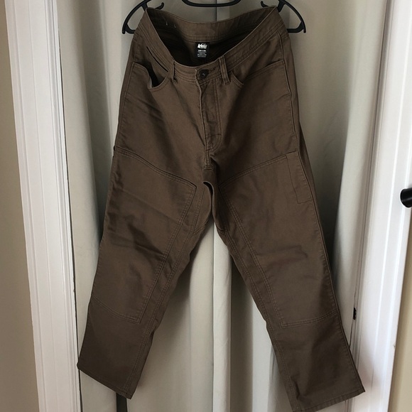 REI Other - Men's REI Double Knee Canvas Work Pants in Brown - Sturdy Utility Style